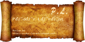 Pödör Lóránt névjegykártya