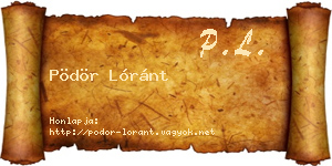 Pödör Lóránt névjegykártya